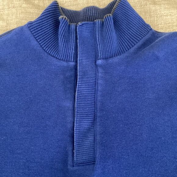 Hugo Boss Mens Navy Long Sleeve Cotton Sweater with Mock Neck. Size Medium. - Picture 2 of 9